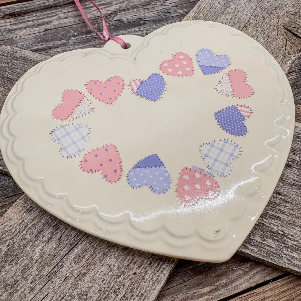 1986 Treasure Craft, Aunti Em Collection, Heart Trivet, Wall/Tabletop Decor